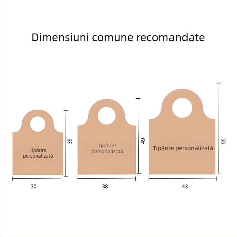Geantă tote cu gură rotundă, personalizată, husă plastică modernă pentru cumpărături
