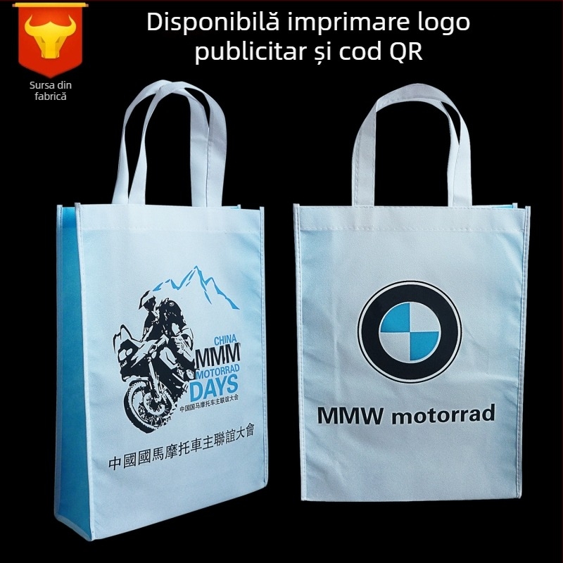 Genți din material nețesut personalizate pentru promovare, poșete de cumpărături cusute, tote din material nețesut pentru magazine de îmbrăcăminte, personalizare logo, ecologice