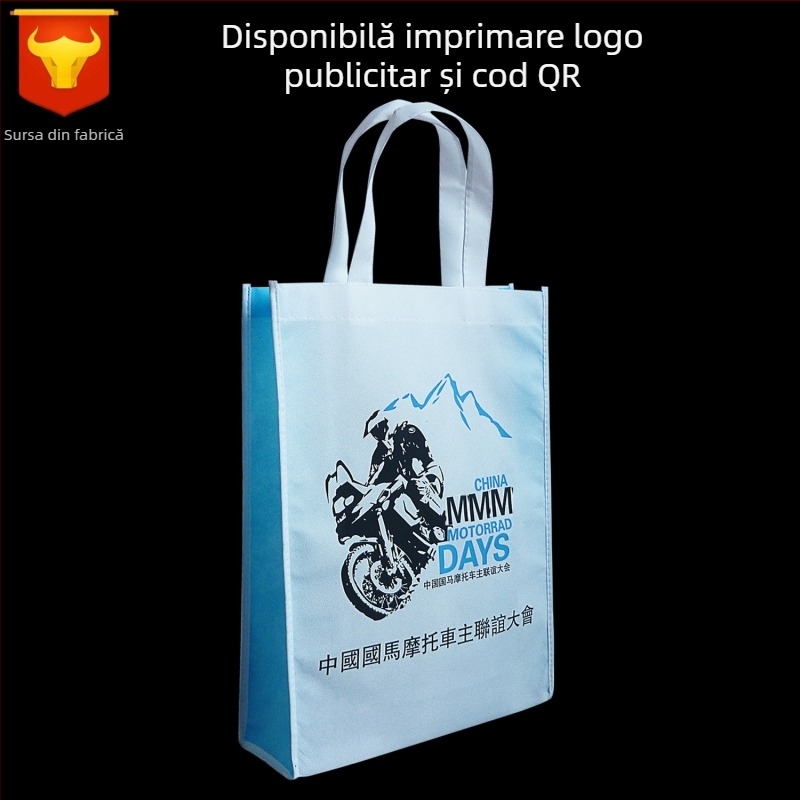 Genți din material nețesut personalizate pentru promovare, poșete de cumpărături cusute, tote din material nețesut pentru magazine de îmbrăcăminte, personalizare logo, ecologice