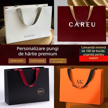 Pungi de cadouri din carton de înaltă calitate pentru magazin de îmbrăcăminte, pungi personalizate pentru ceai, sacoșe de suvenir premium