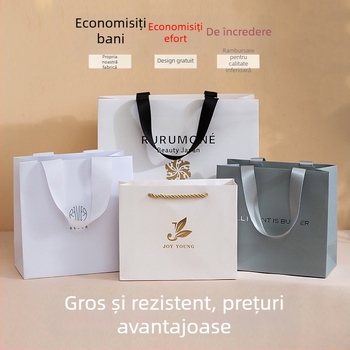 Pungi de cadouri din carton de înaltă calitate pentru magazin de îmbrăcăminte, pungi personalizate pentru ceai, sacoșe de suvenir premium