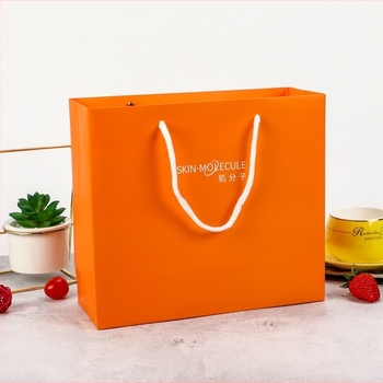 Geantă de hârtie personalizată cu logo, cu mânere, bază pătrată, pentru cumpărături, haine și produse cosmetice