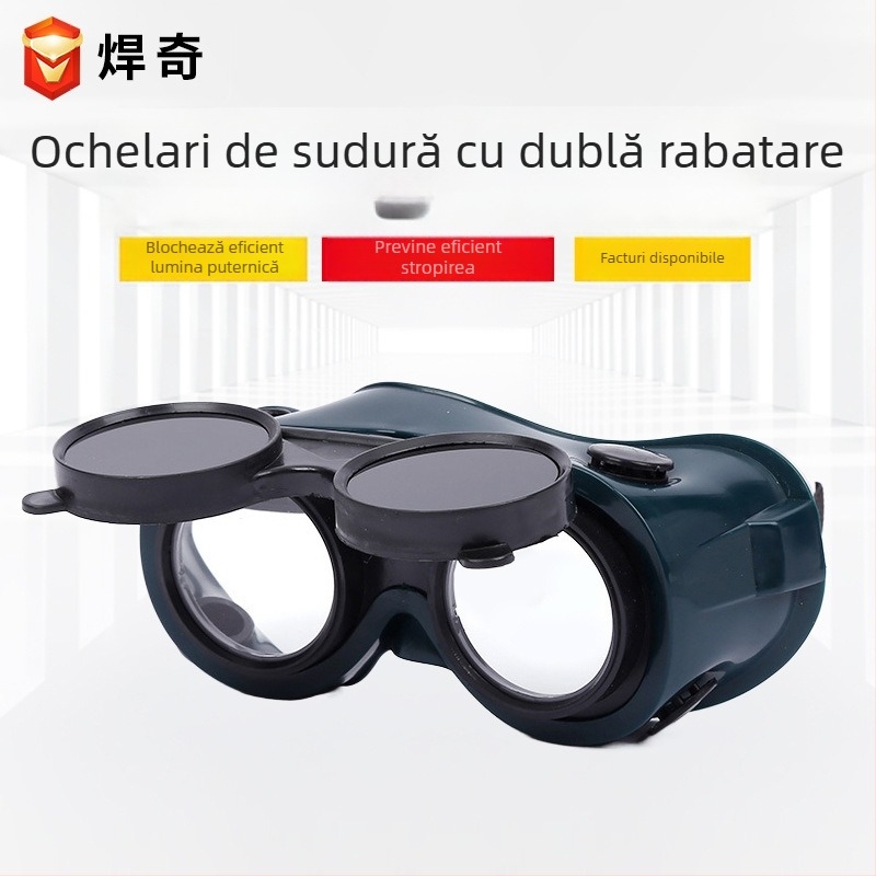 Ochelari de sudură cu deschidere dublă, protecție oculară pentru sudori, lentile cu dublu strat anti-șoc