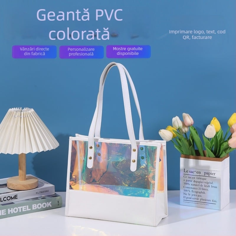 Geantă de umăr din PVC, capacitate mare, utilizare zilnică, design personalizat