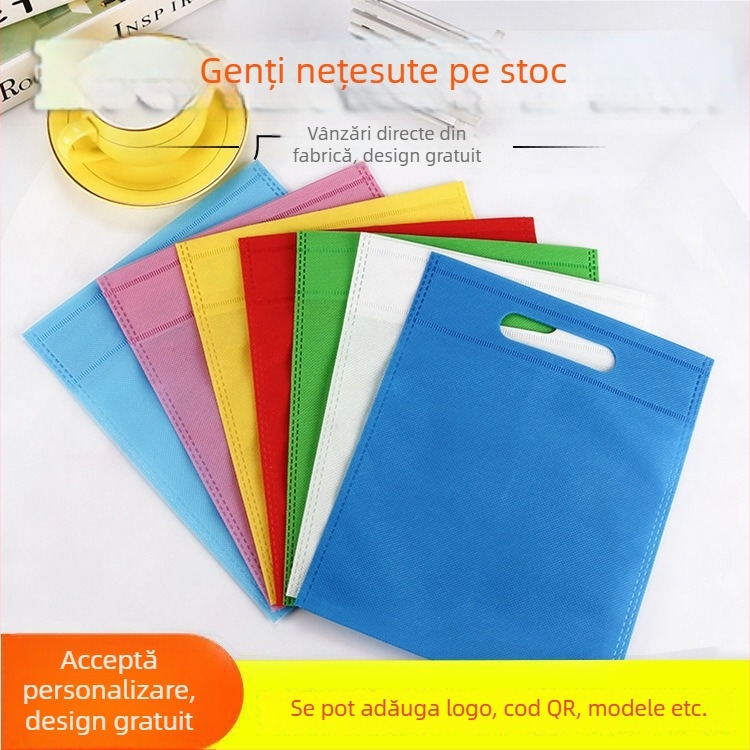 Geantă din textil nețesut, personalizabilă, pentru cumpărături și haine, cu imprimare a logo-ului