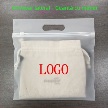 Genti tote din plastic cu imprimare personalizată, genți CPE cu fermoar mat, pentru încheieturi, în formă de os, ambalaje de îmbrăcăminte de lux.