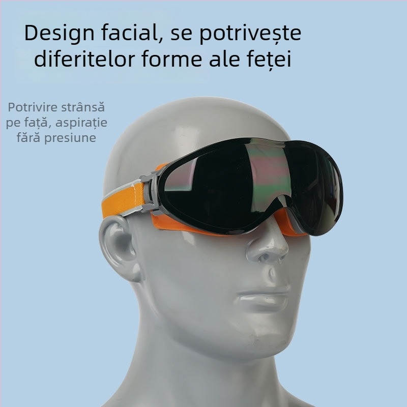Ochelari de protecție pentru sudură, lentile verzi închise, ramă portocalie, anti ceață, rezistenți la vânt și praf, protecție oculară pentru sudori