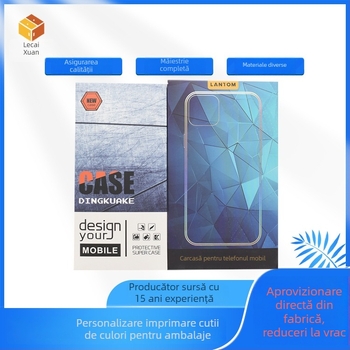 Cutie colorată personalizată pentru ambalarea cutiilor de telefoane mobile, pungă pentru folie de protecție și pungă roșie de Anul Nou