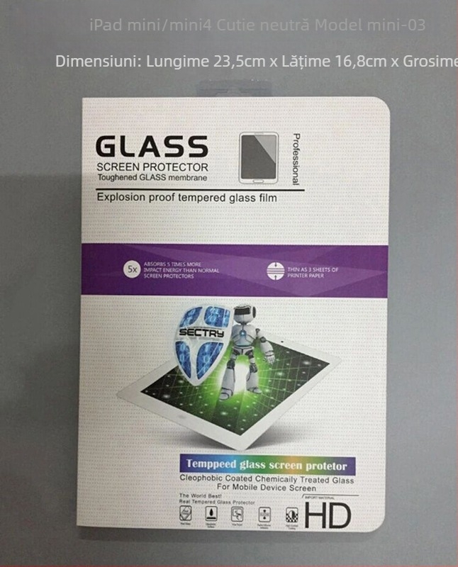 Cutie de ambalaj pentru protecție ecran din sticlă temperată pentru iPad mini 4