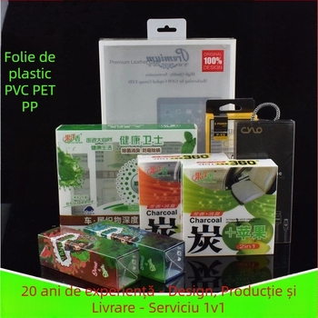 Cutie de ambalaj transparentă din PVC cu film protector PET, cutie color pliabilă pentru ambalarea alimentelor și expoziția de cadouri