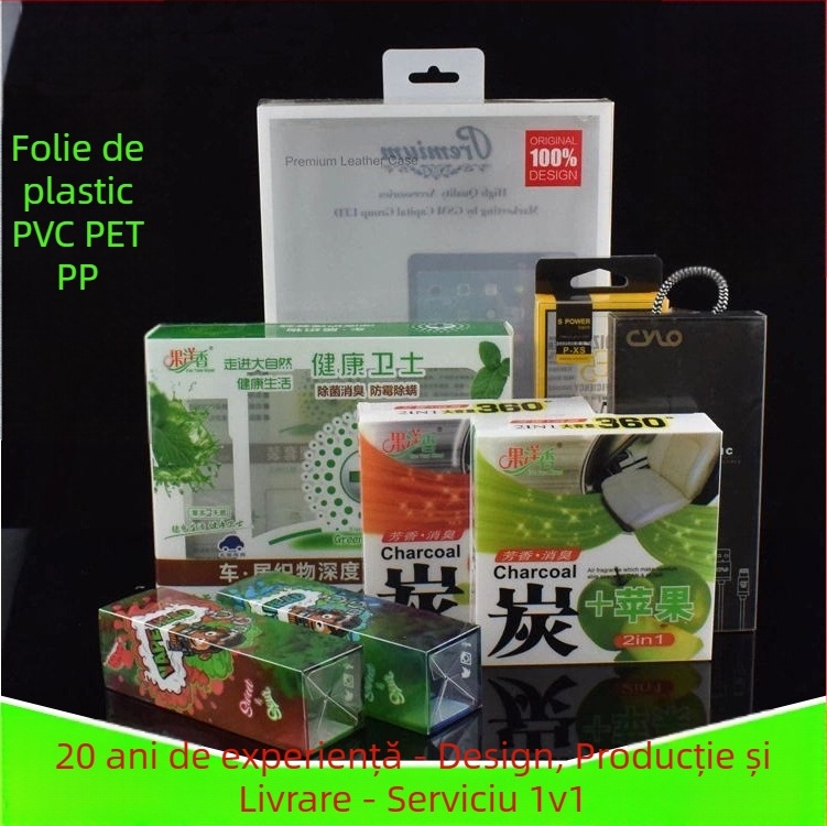 Cutie de ambalaj transparentă din PVC cu film protector PET, cutie color pliabilă pentru ambalarea alimentelor și expoziția de cadouri