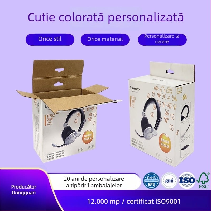 Cutie personalizată pentru ambalarea căștilor, Cutie color personalizată, Cutie din carton ondulat, Cutie mare pentru cadouri colorate