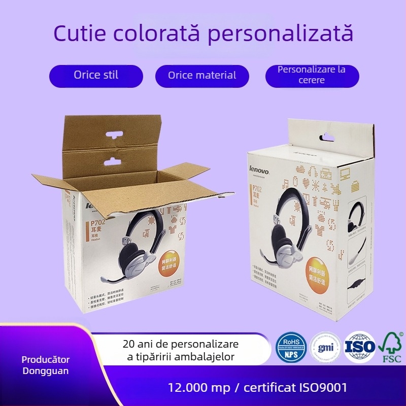 Cutie personalizată pentru ambalarea căștilor, Cutie color personalizată, Cutie din carton ondulat, Cutie mare pentru cadouri colorate