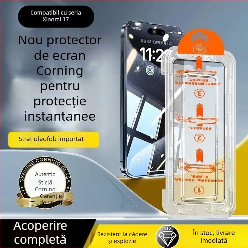 Protecție pentru ecran din sticlă temperată pentru Xiaomi 17 Pro Max și 17 Ultra — acoperire completă, rezistentă la praf, rezistentă la căderi