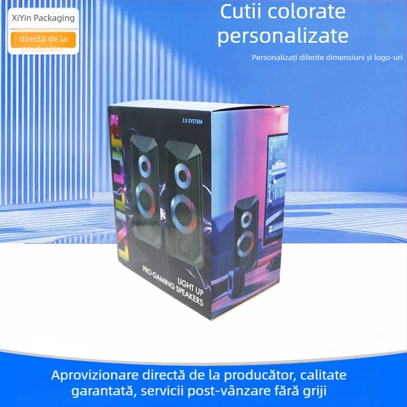 Ambalaj color personalizat pentru difuzor Bluetooth, cutie din carton ondulat pentru căști over-ear, cutie cu bază decupată