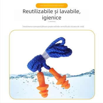 Dopuri de urechi din silicon cu sârmă, în formă de brad de Crăciun, lavabile, portocalii, izolare fonică și protecție a auzului, potrivite pentru somn, studiu, muncă și călătorii