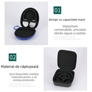Geantă portabilă de depozitare pentru căști, cu husă EVA antișoc și fermoar, pentru dispozitive digitale 3C