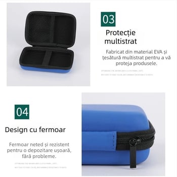Geantă portabilă de depozitare pentru căști, cu husă EVA antișoc și fermoar, pentru dispozitive digitale 3C
