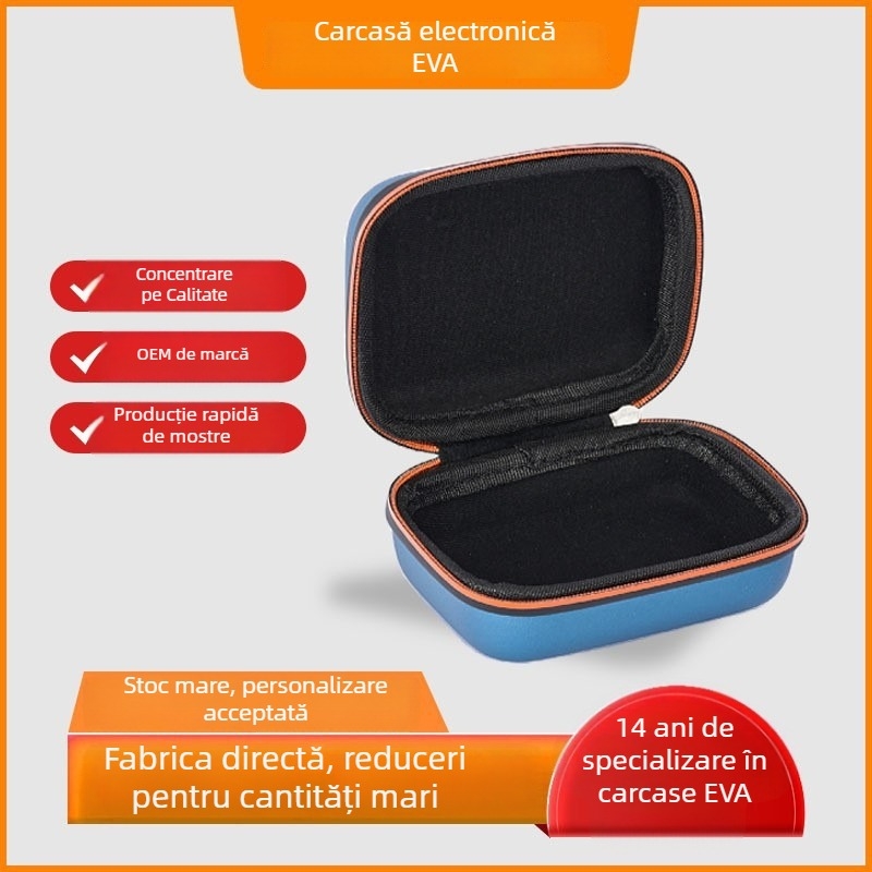 Husa EVA pentru electronice – organizator portabil, rezistent la șocuri, pentru căști Bluetooth și accesorii PC