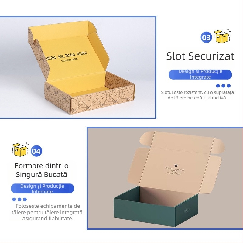 Cutie din carton ondulat cu sertar interior, compartimente pentru căști și brățară, carton imprimat pliabil.
