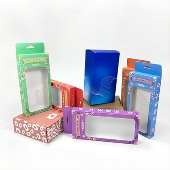 Cutie de ambalaj pentru căști și microfon, cutie albă cu fereastră, ștampilare cu folie metalică, FSC, cârlig de afișare, ambalaj din carton alb colorat