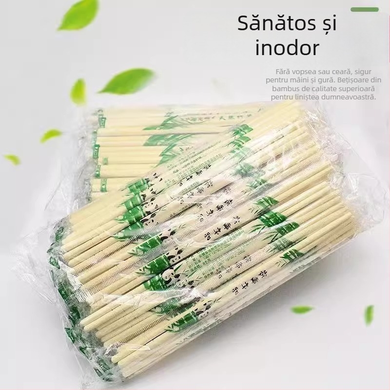 100 perechi bețișoare de unică utilizare din bambus, ambalate individual, pentru uz casnic și comercial