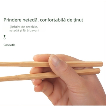 Bețișoare de bambus, cap pătrat, pentru uz casnic, stil tradițional chinezesc, fără vopsea și ceară, biodegradabile.