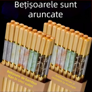 Bețișoare din bambus de înaltă calitate pentru uz casnic, lungi, rezistente la temperaturi înalte, antibacteriale, antialunecare, anti-mucegai, stil Chinezesc