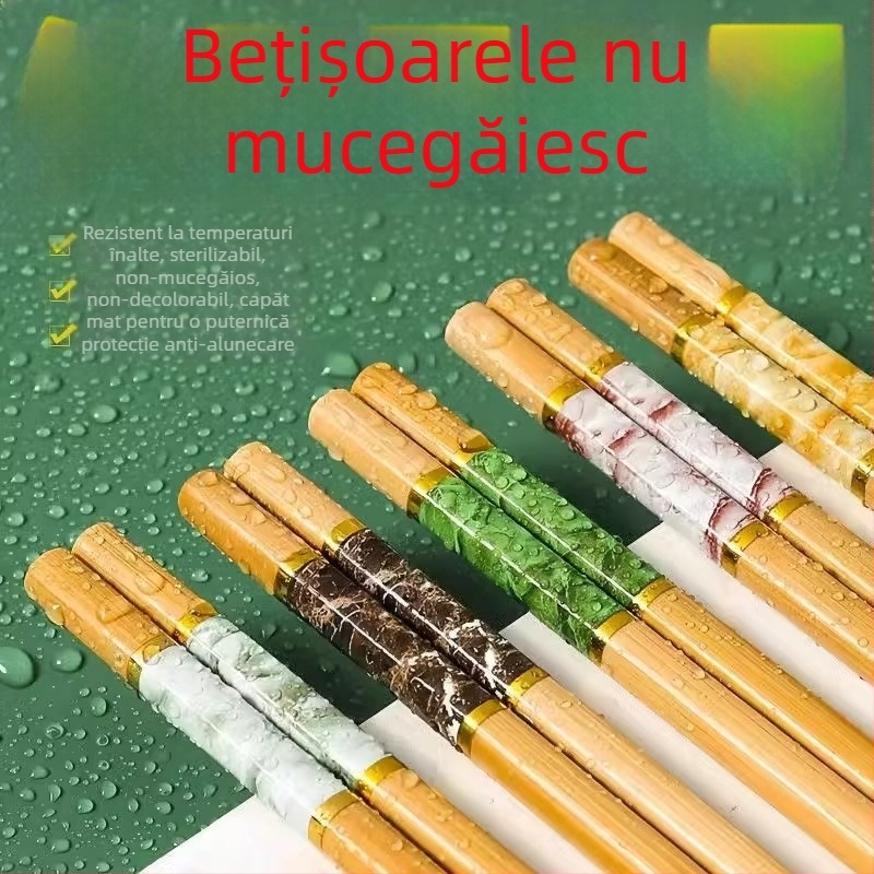 Bețișoare din bambus de înaltă calitate pentru uz casnic, lungi, rezistente la temperaturi înalte, antibacteriale, antialunecare, anti-mucegai, stil Chinezesc