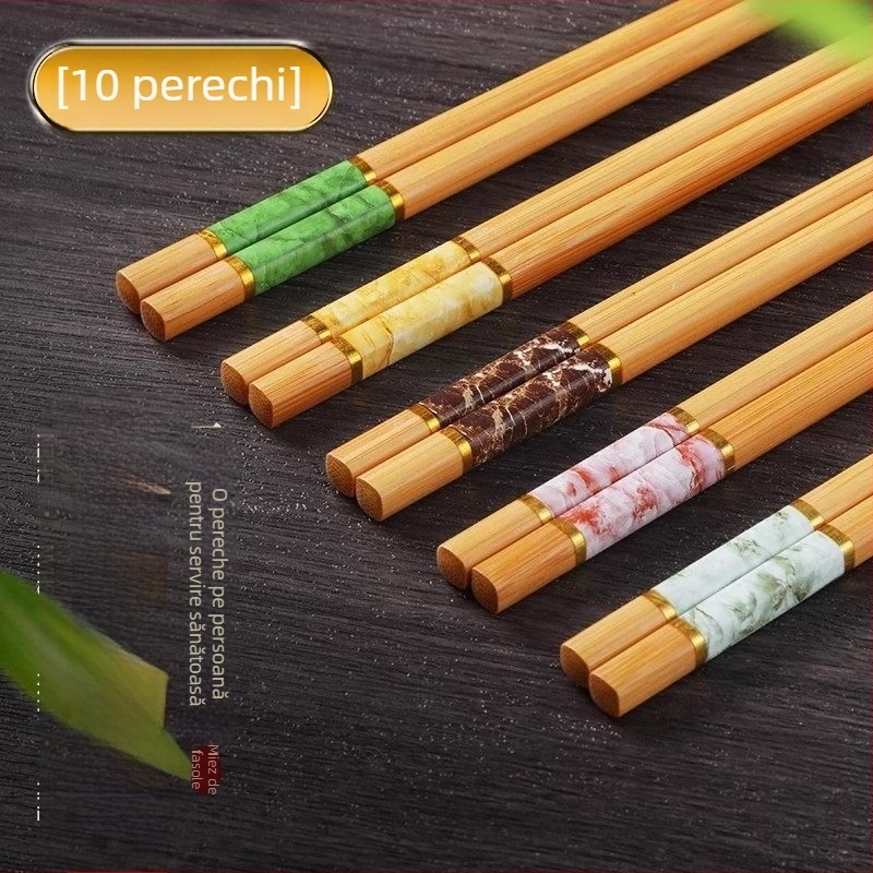 Bețișoare din bambus de înaltă calitate pentru uz casnic, lungi, rezistente la temperaturi înalte, antibacteriale, antialunecare, anti-mucegai, stil Chinezesc