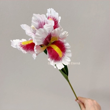 Floare artificială iris Alice, culori Van Gogh, stil pictură în ulei, pentru decor de sufragerie și aranjamente de nuntă
