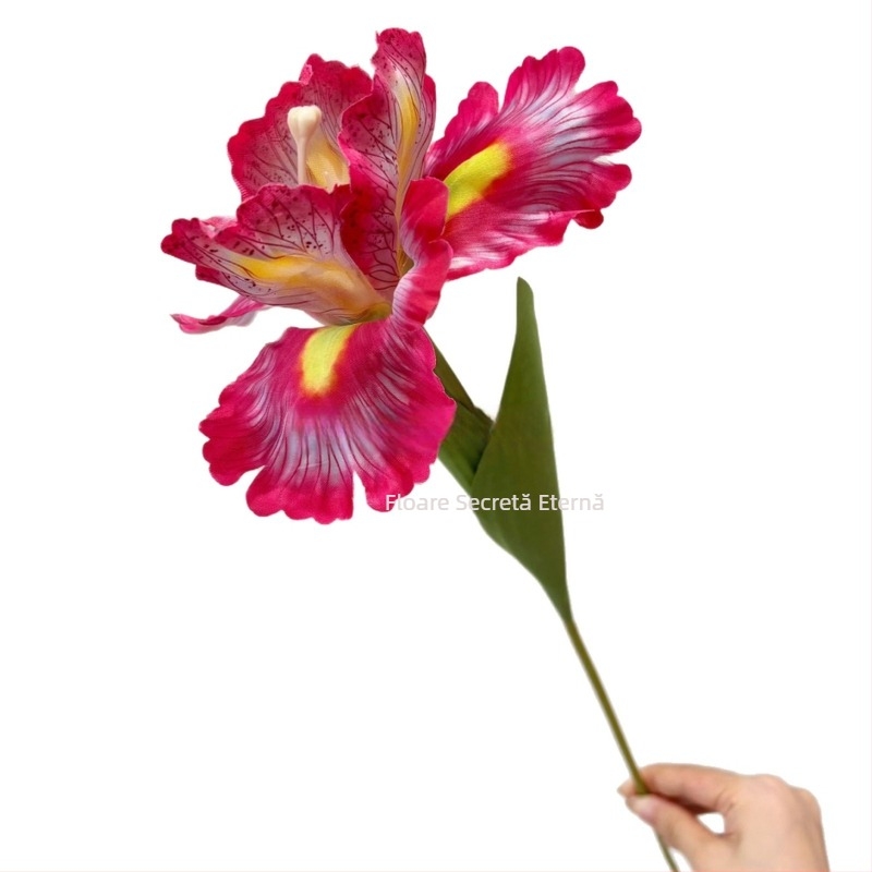Floare artificială iris Alice, culori Van Gogh, stil pictură în ulei, pentru decor de sufragerie și aranjamente de nuntă