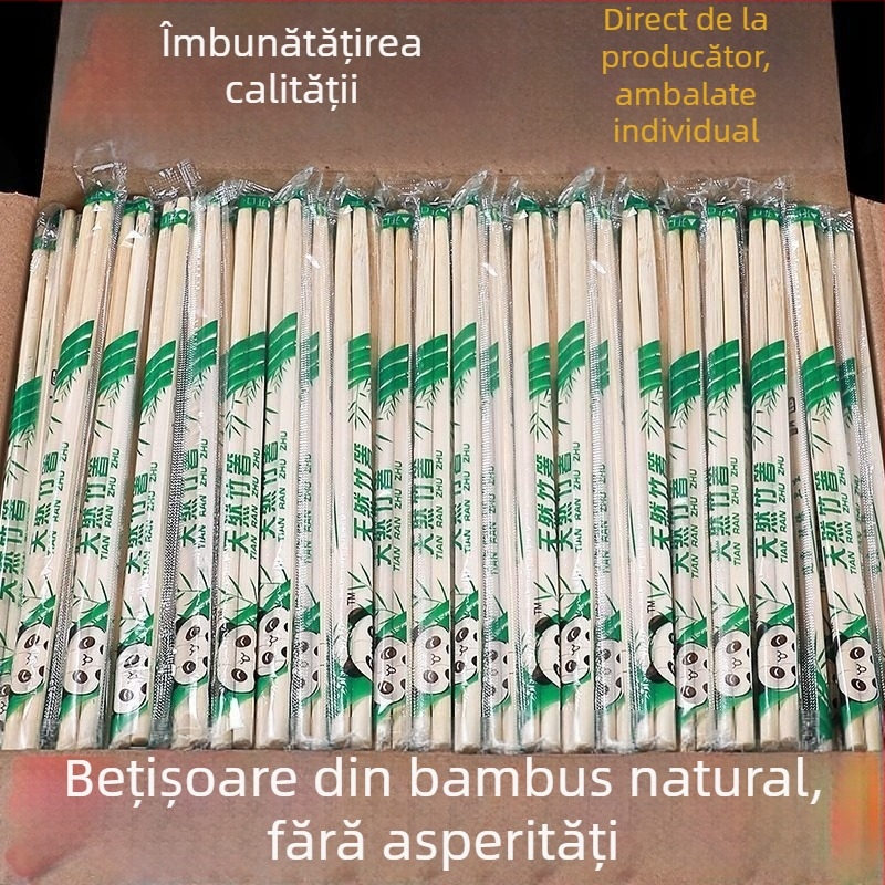 Bețișoare de bucătărie din bambus, o singură utilizare, mai groase și mai lungi, igienice pentru restaurante, ambalare individuală