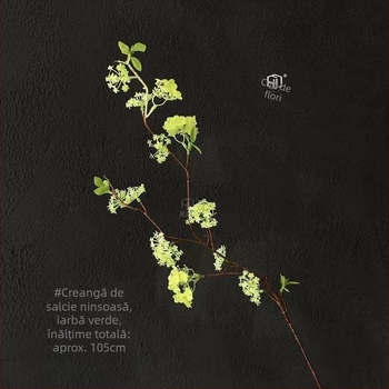 Ramuri artificiale Snow Willow pentru decor interior, aranjamente florale de casă și accesorii pentru ședințe foto, până la 10 cm