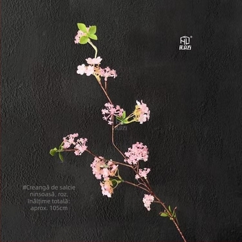 Ramuri artificiale Snow Willow pentru decor interior, aranjamente florale de casă și accesorii pentru ședințe foto, până la 10 cm