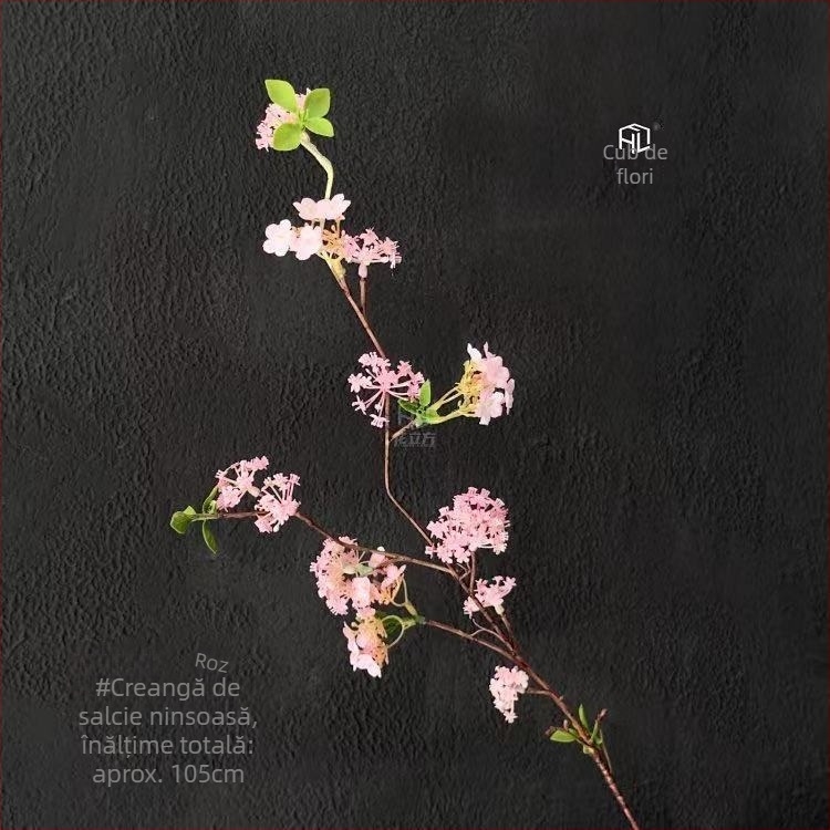 Ramuri artificiale Snow Willow pentru decor interior, aranjamente florale de casă și accesorii pentru ședințe foto, până la 10 cm