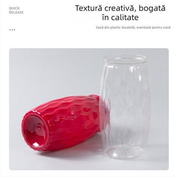 Vază din plastic personalizată cu flori uscate și crengi reale pentru decor de Anul Nou și Sărbători de primăvară, sufragerie