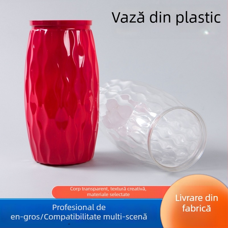 Vază din plastic personalizată cu flori uscate și crengi reale pentru decor de Anul Nou și Sărbători de primăvară, sufragerie