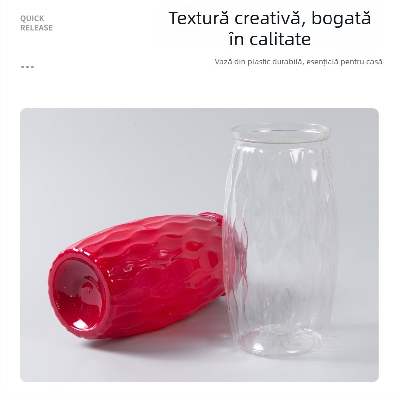 Vază din plastic personalizată cu flori uscate și crengi reale pentru decor de Anul Nou și Sărbători de primăvară, sufragerie