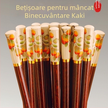 Bețișoare din lemn masiv pentru uz casnic, stil chinezesc, ediția 2025, antimucegai, anti-alunecare, set familial antibacterian îngroșat