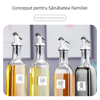 Set din sticlă pătrată pentru ulei, sare, sos și oțet – bucătărie