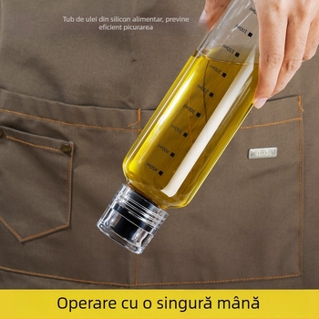 Sticlă de ulei pentru bucătărie, stil japonez, cu capac sigilat – pentru sos de soia, oțet, miere și ulei de susan, fără picurare, pentru exterior