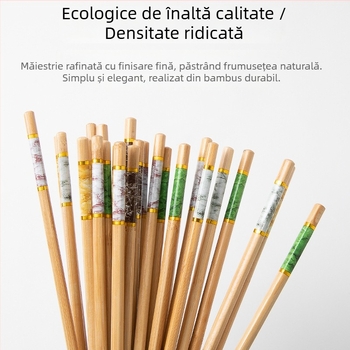Bețișoare de bambus cu model marmorat, de înaltă calitate, rezistente la mucegai, la temperaturi ridicate, antialunecare, din lemn natural
