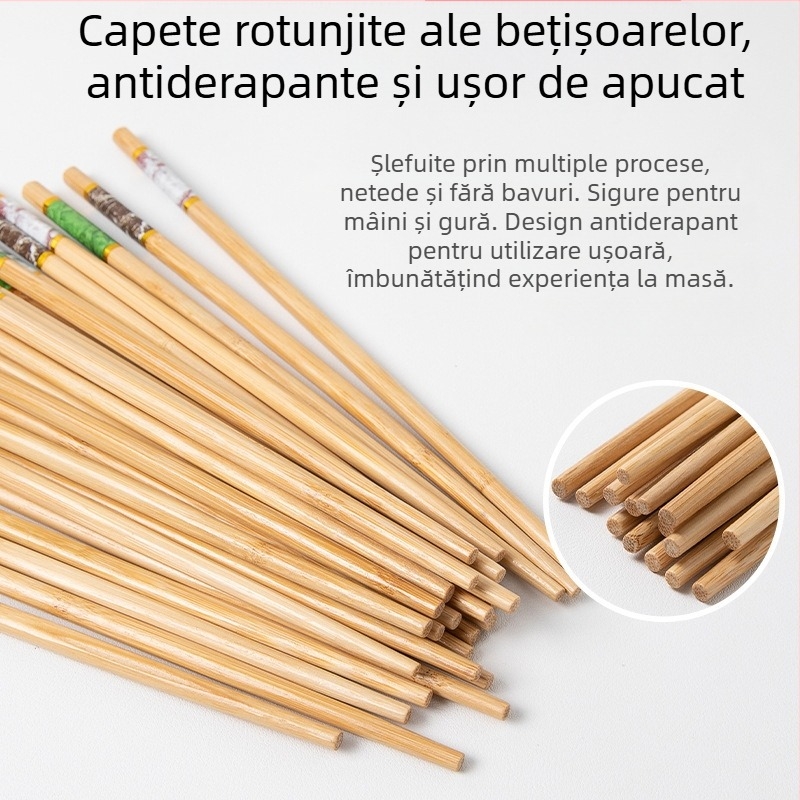 Bețișoare de bambus cu model marmorat, de înaltă calitate, rezistente la mucegai, la temperaturi ridicate, antialunecare, din lemn natural