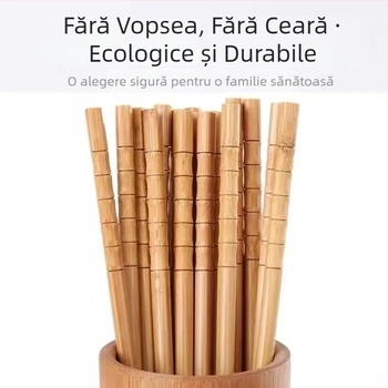 Bețișoare din bambus carbonizat, pentru uz casnic, fără lac și fără ceară, set antiderapant, accesorii pentru masă
