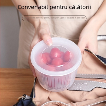 Set de recipiente pentru depozitare în frigider cu drenaj pentru ceapă verde, ghimbir și usturoi — recipiente din plastic sigilate