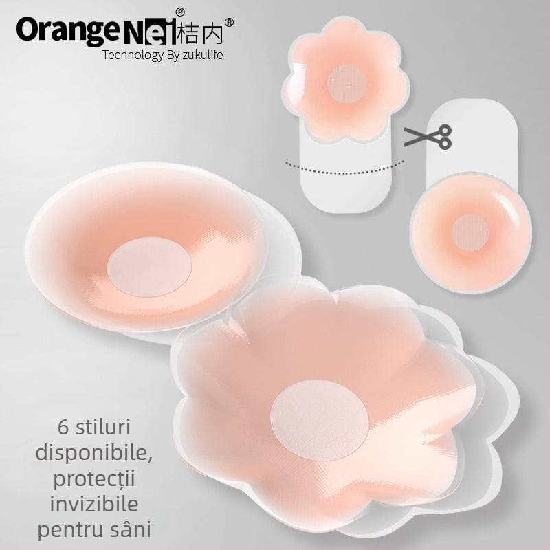 Acoperire din silicon pentru mameloane, efect de adunare, pentru rochie de mireasă, invizibile sub haine, formă rotundă, potrivite pentru bust mic