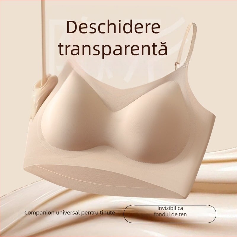 Sutien fără cusur, fără armături, cupe turnate ultrafine, nailon respirabil, căptușeală din spandex, top sport cu spate frumos