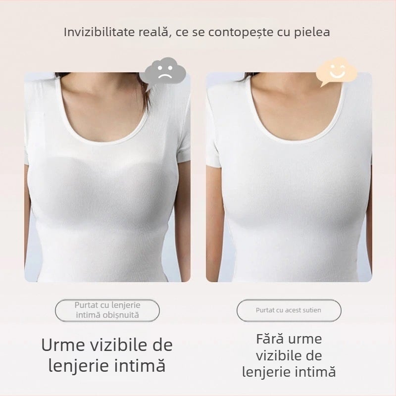 Sutien fără cusur, fără armături, cupe turnate ultrafine, nailon respirabil, căptușeală din spandex, top sport cu spate frumos