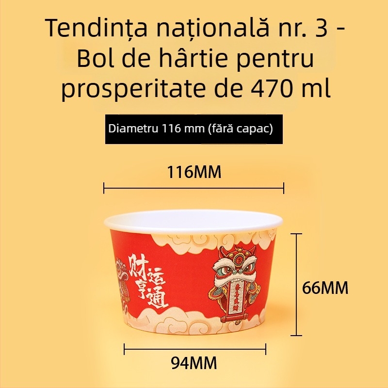 Vasuri de unică folosință din hârtie, stil chinezesc pentru picnic, cutie de camping, logo personalizat